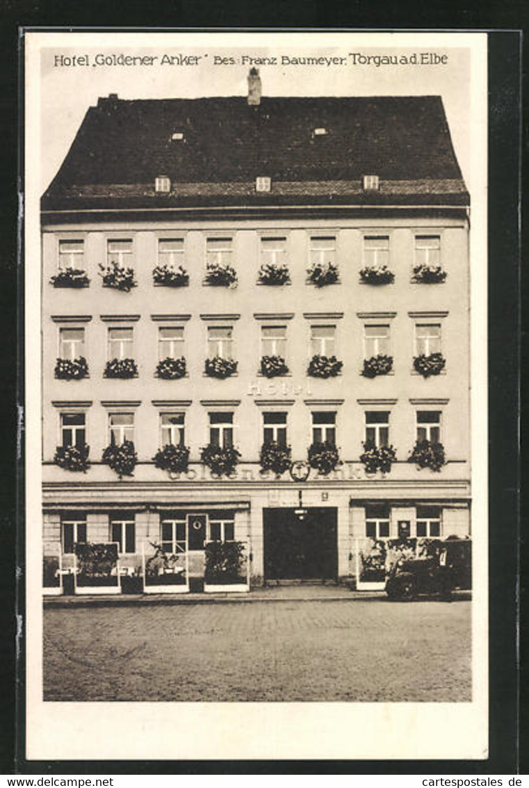 AK Torgau / Elbe, Portal Vom Hotel Goldener Anker V. Franz Baumeyer - Torgau