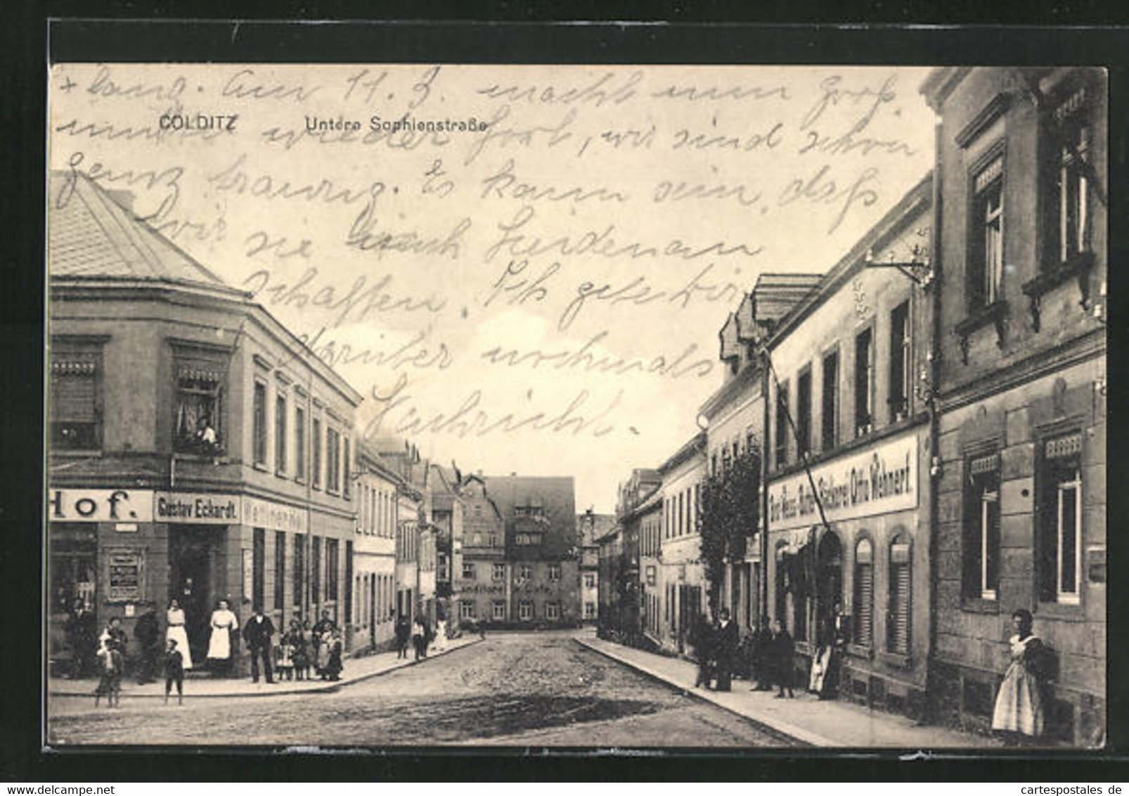 AK Colditz, Untere Sophienstrasse Mit Bäckerei Wehnert - Colditz