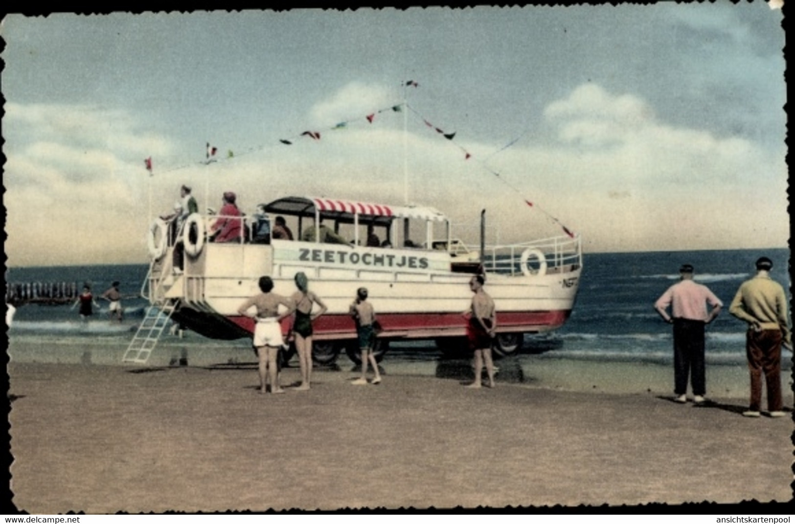 CPA La Panne Westflandern, Bateau Amphibie, Amphibienboot, Zeetochtjes - Autres & Non Classés