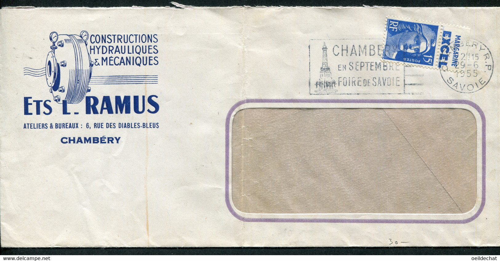 21816 FRANCE N°886°(238) Sur Lettre 15F Marianne De Gandon : Margarine "Excel"  Du 29.6.1955  B/TB - Other & Unclassified