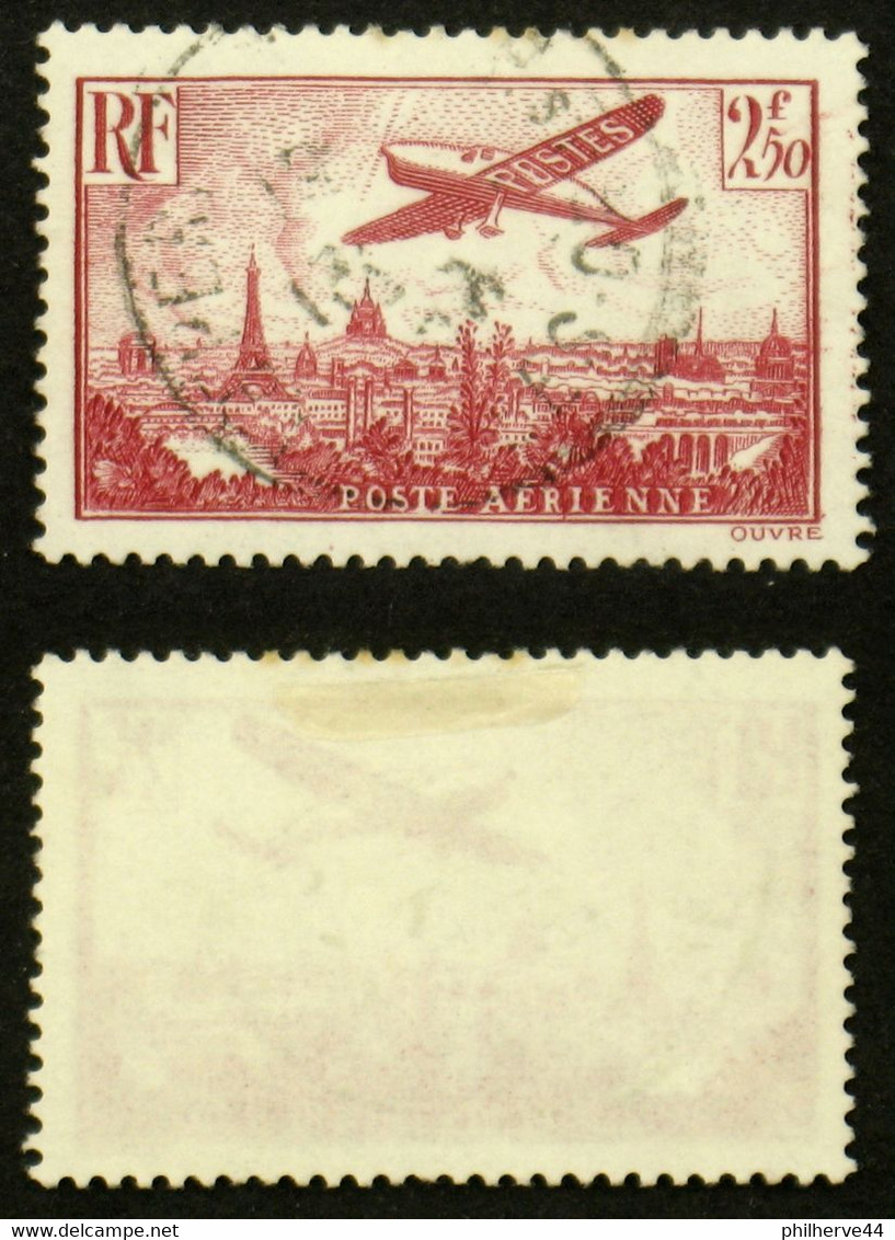 N° PA 11 2F50 AVION Survolant PARIS TB Oblit Cote 9€ - 1927-1959 Oblitérés