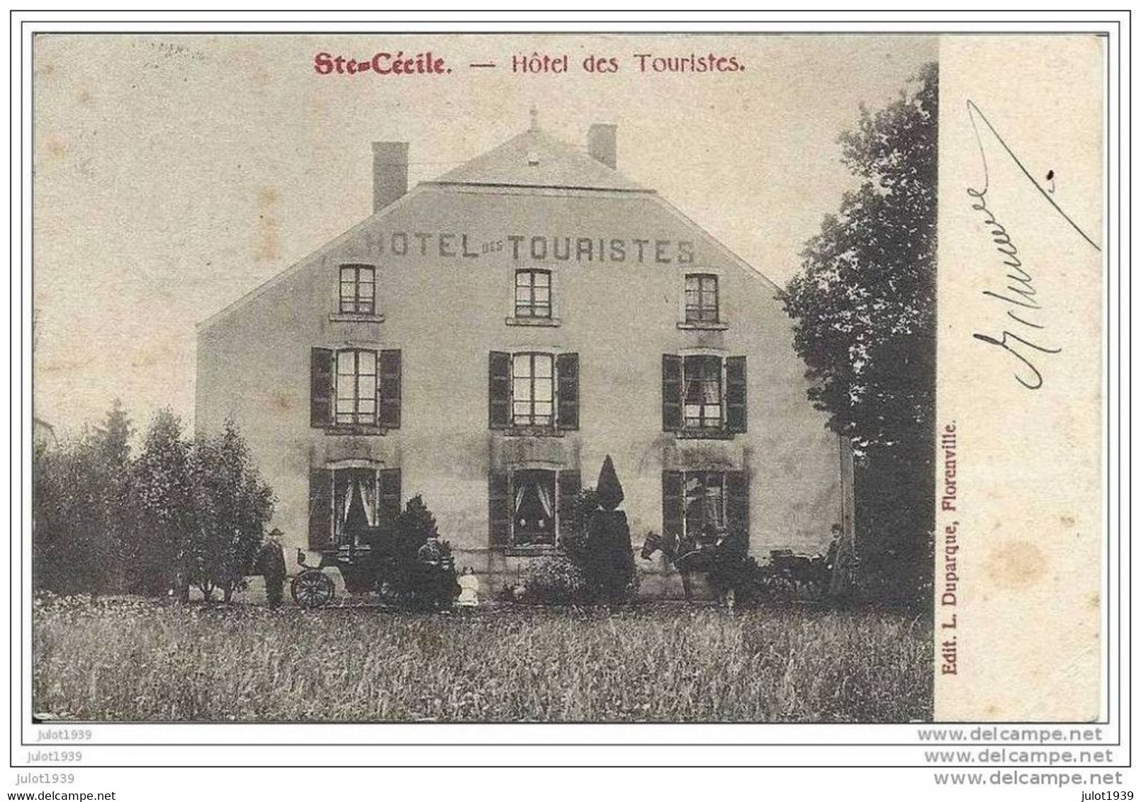 SAINTE - CECILE ..--  Hôtel Des Touristes . 1903 Vers BOMAL ( Melle J. IMPURNIAUX?? ) . Voir Verso . - Florenville