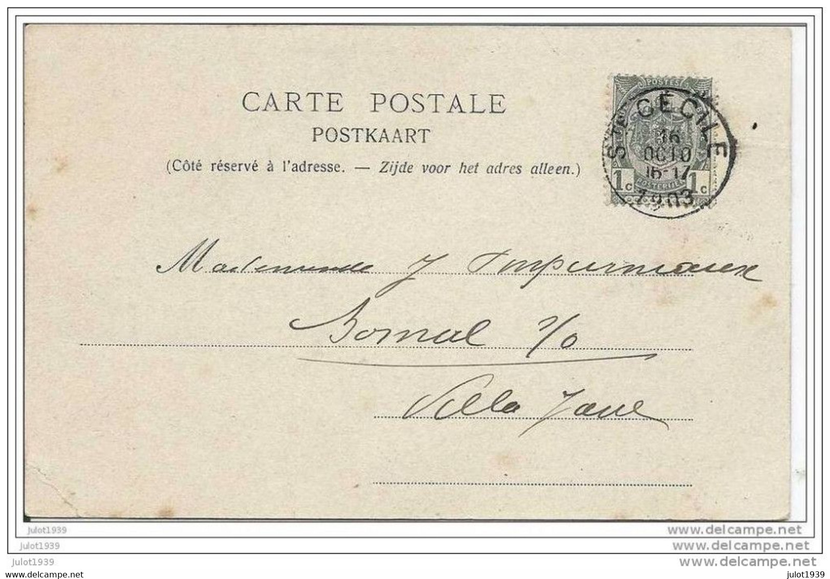 SAINTE - CECILE ..--  Hôtel Des Touristes . 1903 Vers BOMAL ( Melle J. IMPURNIAUX?? ) . Voir Verso . - Florenville