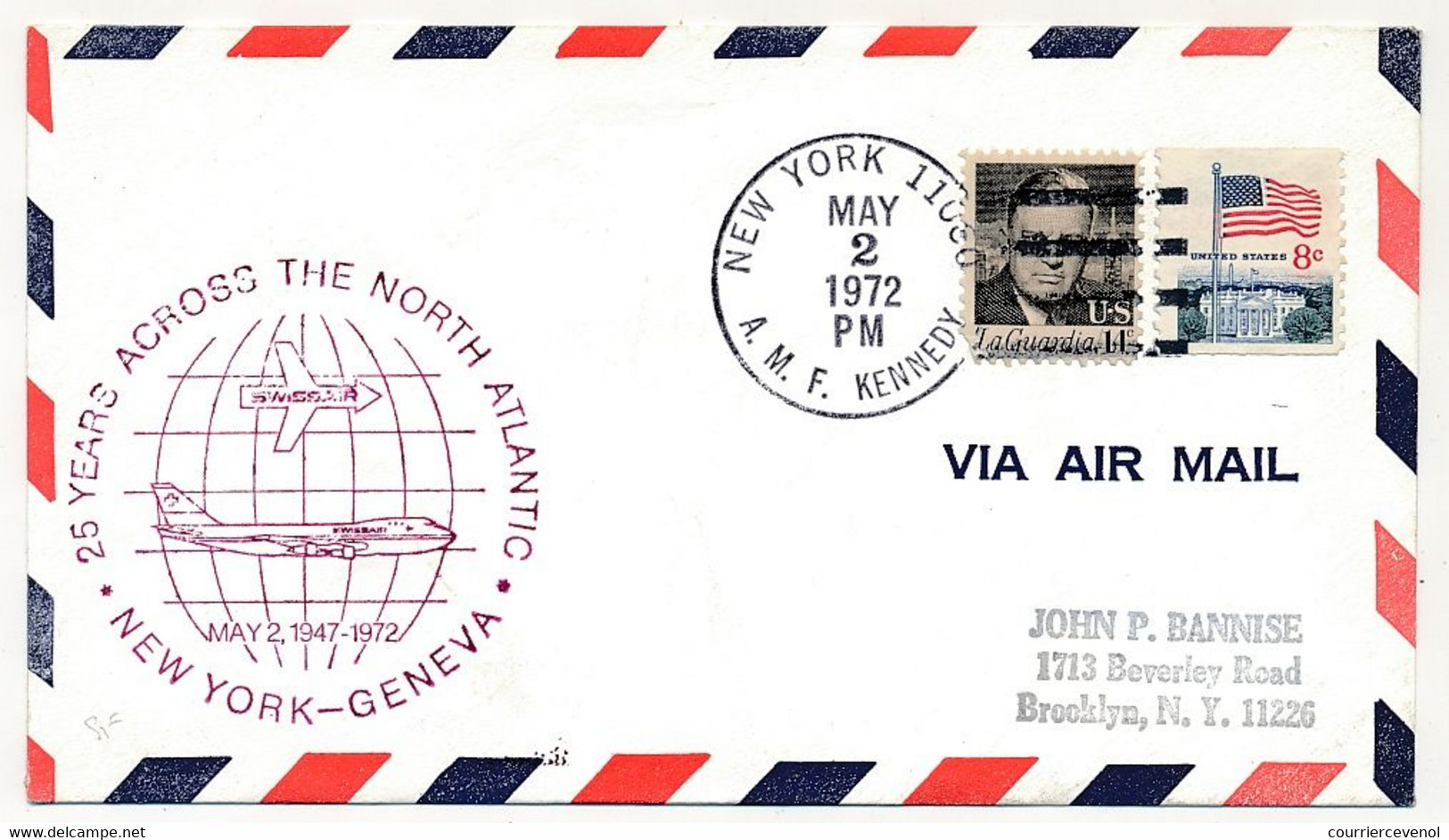 Etats Unis - 25 Years Across The North Atlantic - New York - Geneva - 2 Mai 1972 - Cartas & Documentos