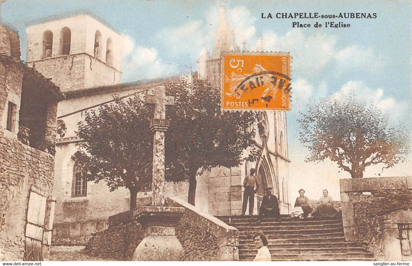 CPA 07 LA CHAPELLE SOUS AUBENAS PLACE EGLISE - Annonay