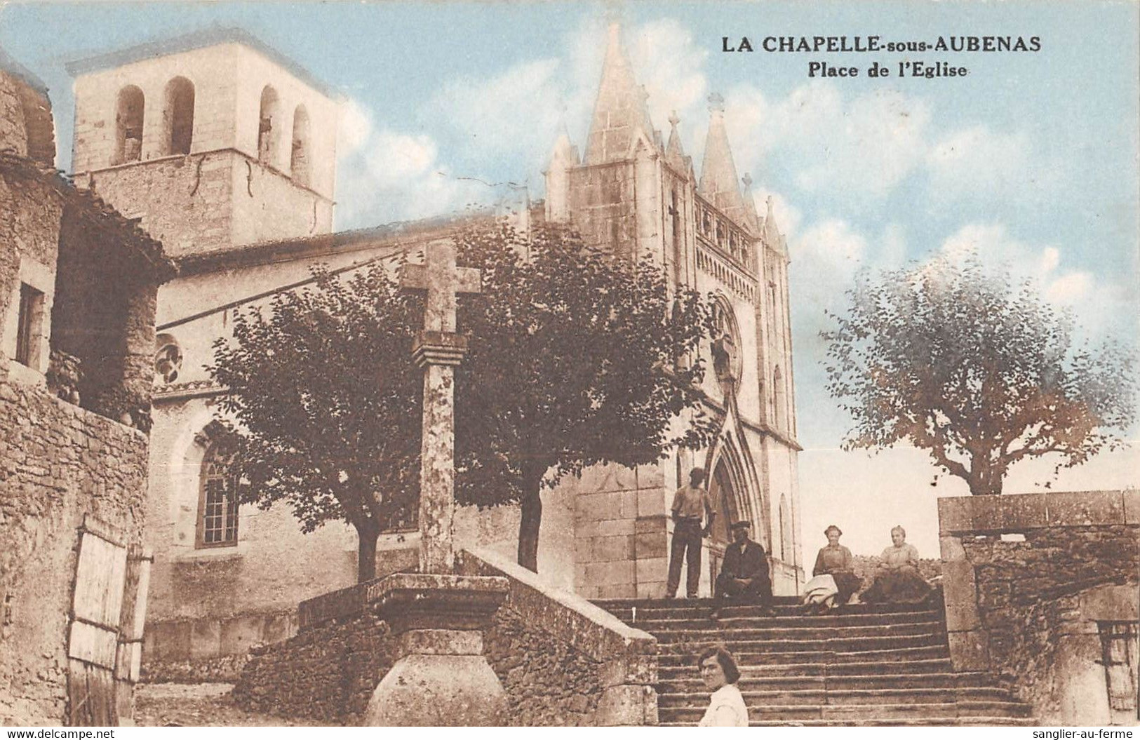 CPA 07 LA CHAPELLE SOUS AUBENAS PLACE EGLISE - Annonay