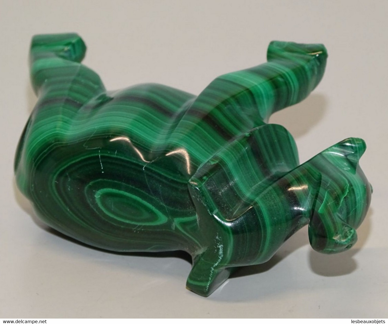 JOLI SUJET ELEPHANT PIERRE MALACHITE sculpté BEL OBJET DE VITRINE DECO COLLECTION