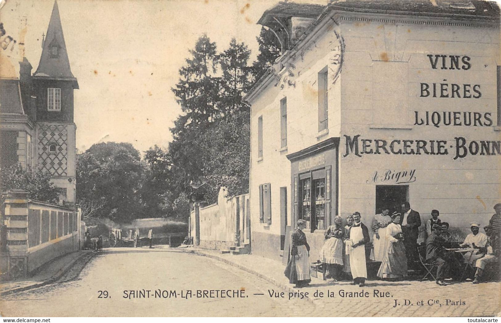 CPA ST NOM LA BRETECHE VUE PRISE DE LA GRANDE RUE - St. Nom La Breteche