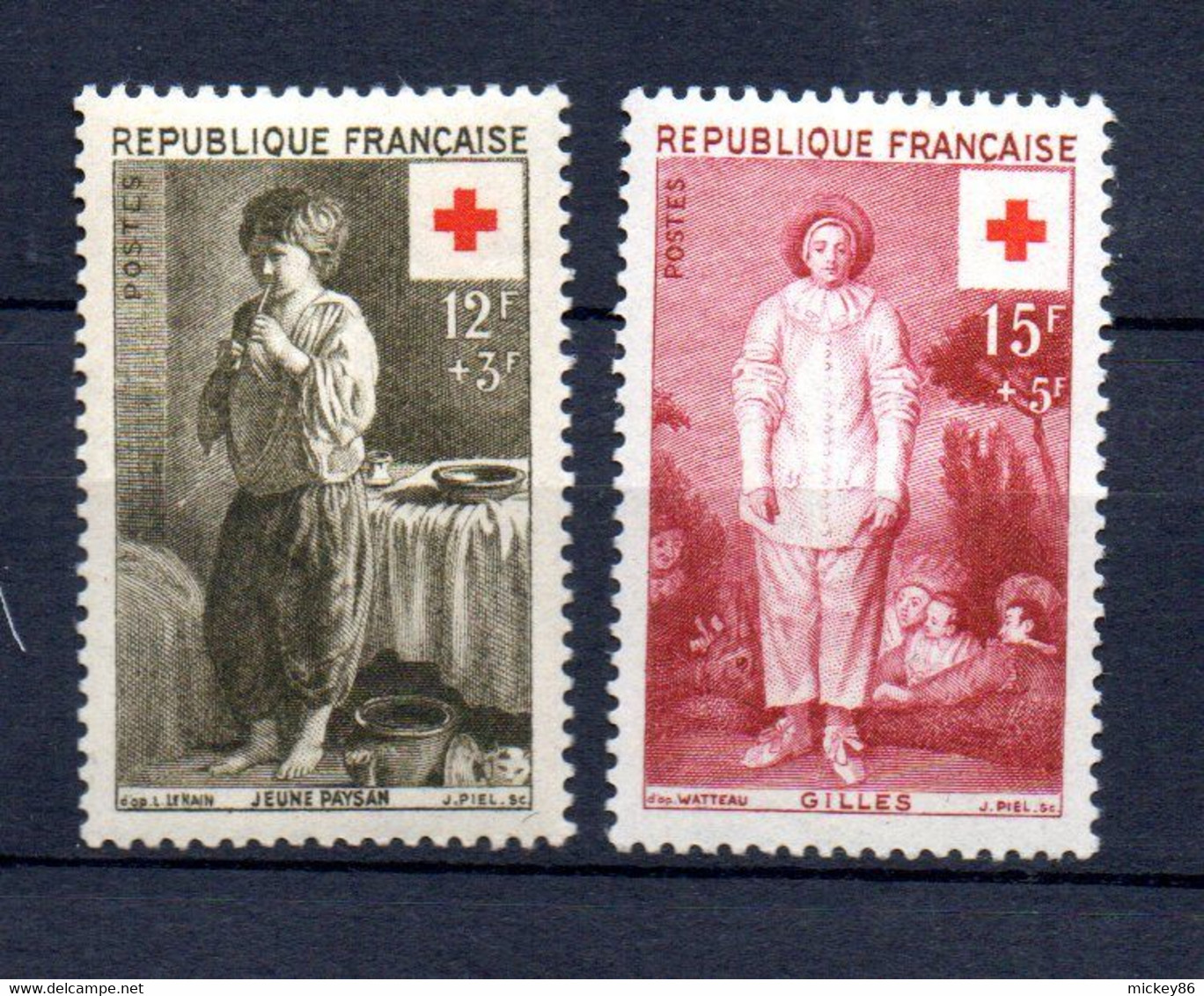 France--1956--Croix-Rouge  Tp    N° 1089   Et  1090 --NEUFS   GOMME D'ORIGINE......cote  7.10 €..............à Saisir - Red Cross