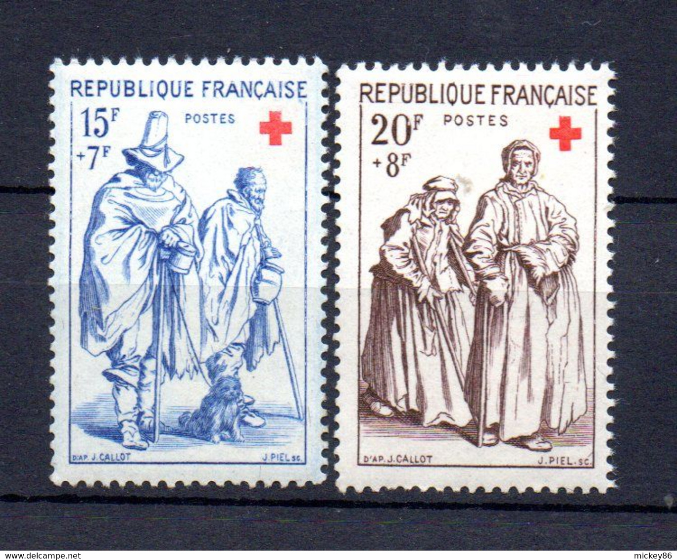 France--1957--Croix-Rouge  Tp    N° 1140   Et  1141 --NEUFS   GOMME D'ORIGINE......cote  11.50 €..............à Saisir - Rotes Kreuz