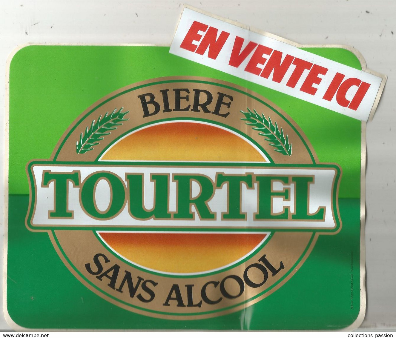 Publicité , Bière TOURTEL Sans Alcool , En Vente Ici , 210 X 195 Mm, Frais Fr 1,95 E - Stickers