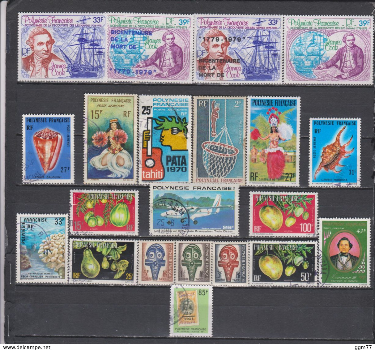 21 TIMBRES P.A. POLYNESIE OBLITERES & NEUFS** DE 1958 à 1997    Cote : 54,10 € - Usati