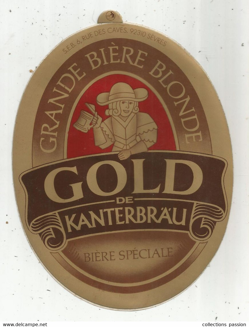 Publicité , Bière Blonde , GOLD DE KANTERBRAU , 225 X 165 Mm, Frais Fr 1,95 E - Stickers