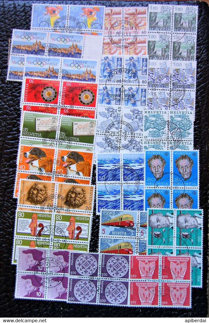 Suisse Switzerland - Small Batch Of 21 Blocs Of 4  Used - Collections