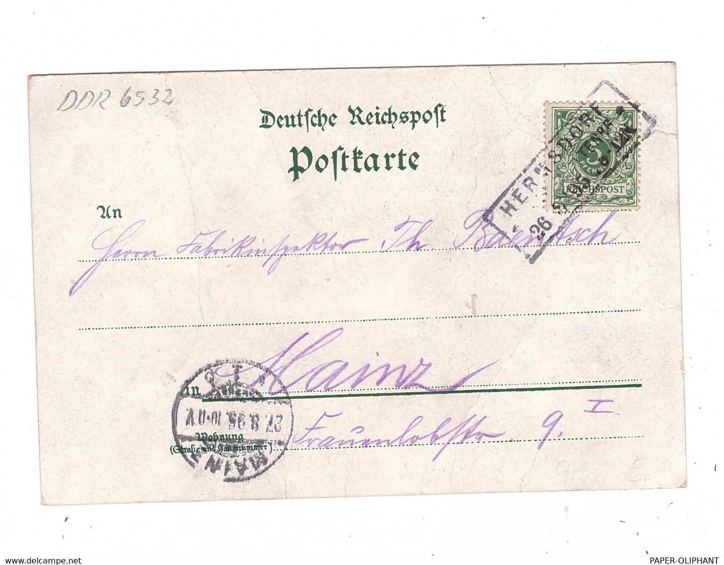 0-6532 BAD KLOSTERLAUSNITZ, Lithographie 1895, Bahnhof, Friedrichs-Hof, Kastenstempel, Leichte Druckstellen - Bad Klosterlausnitz