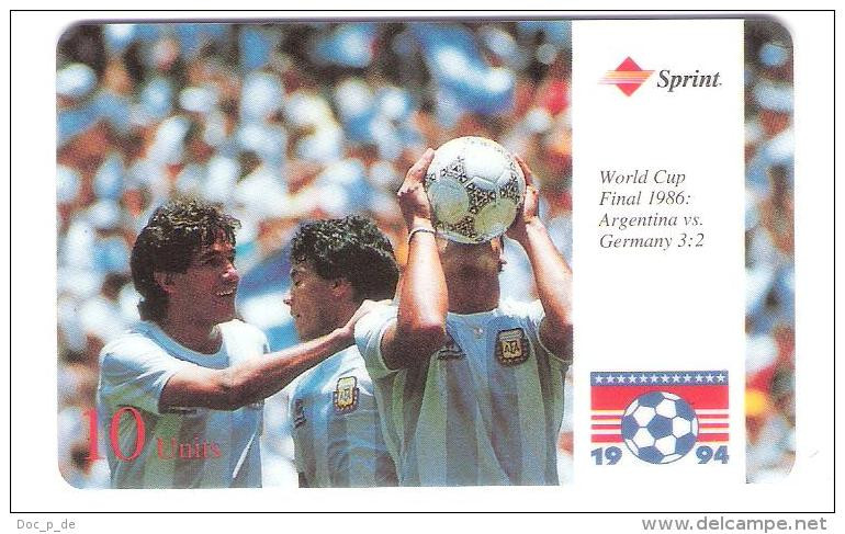 USA - Prepaid Card - Sprint - Football - Fussball - Soccer World Cup Final USA 94 - Final 1986 Argentina Vs. Germany - Sprint