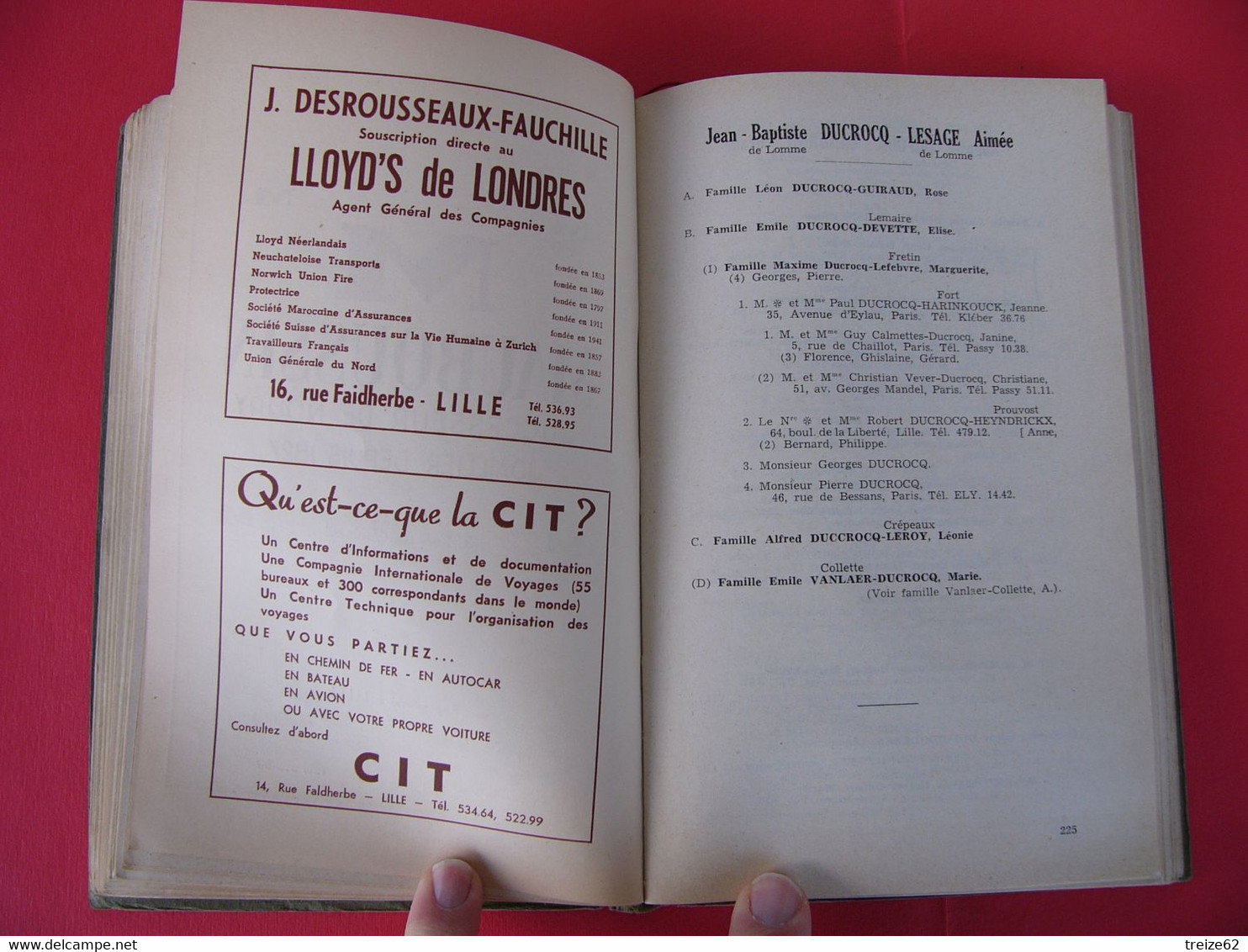 Généalogies des Familles de LILLE ARMENTIERES et environs 1953