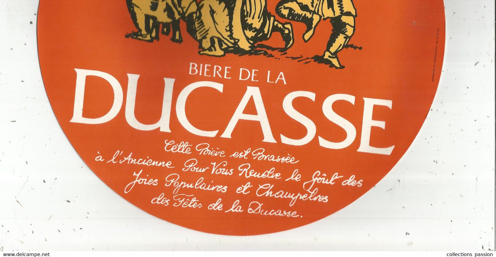 Plaque Carton,publicité , Bière De La DUCASSE , Spéciale Ambrée, Diamètre : 245 Mm, Frais Fr 3.35 E - Pappschilder