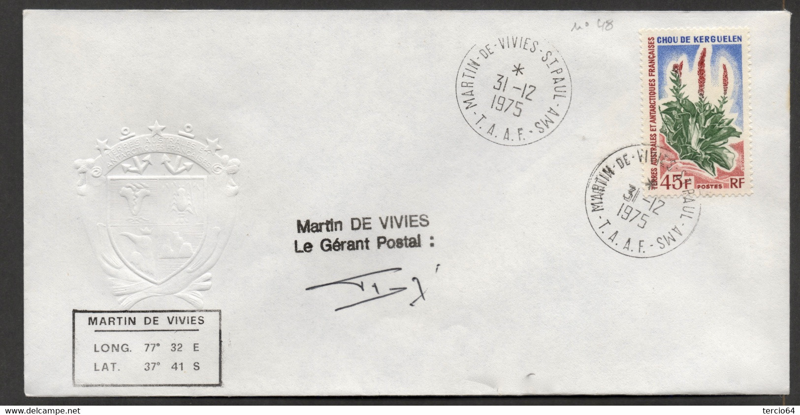 LOT  Vrac TAAF PLUS DE 30 Timbres Seuls Sur Lettre De Martin De Viviès Cf Scans TTB - Autres & Non Classés