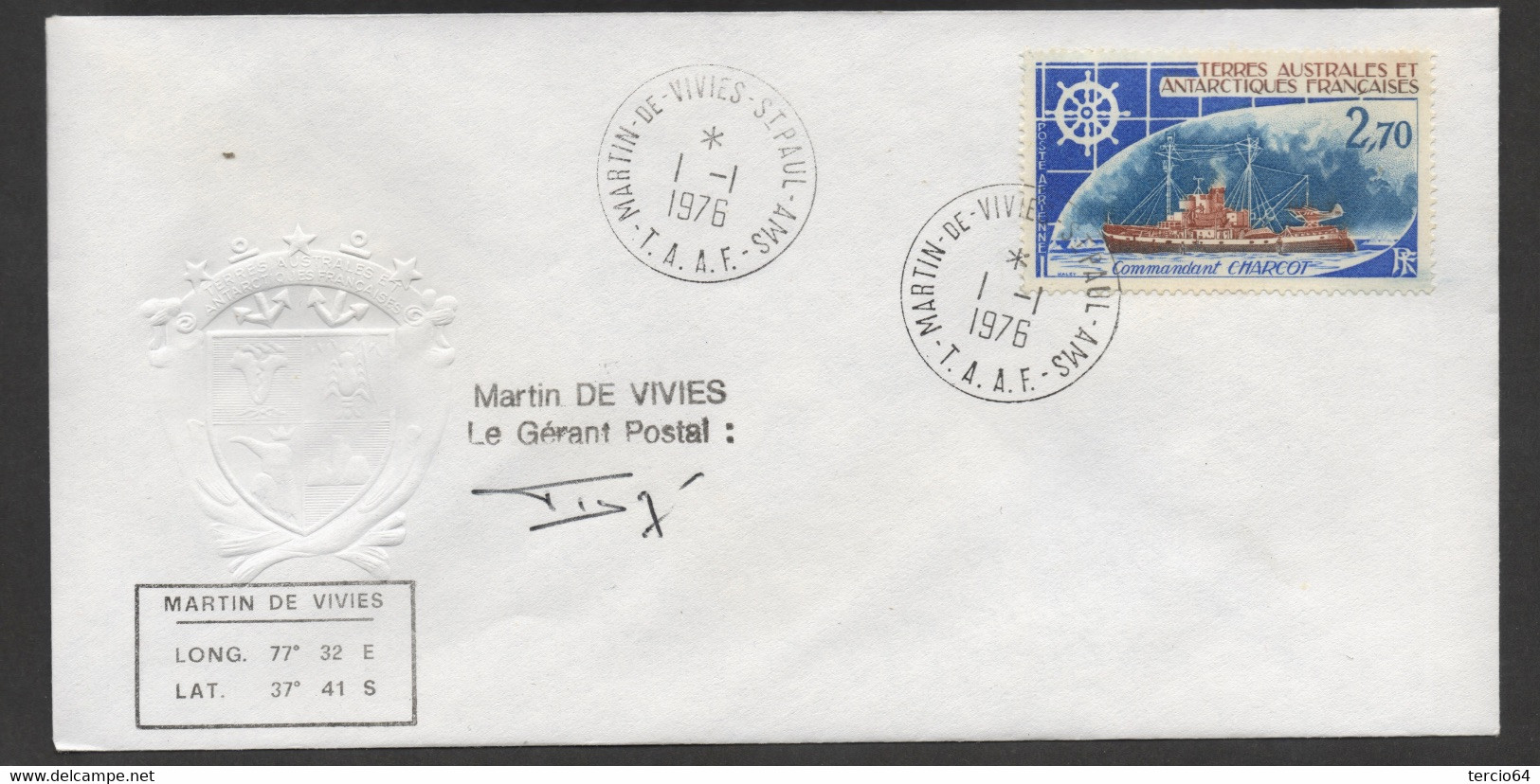 LOT  vrac TAAF PLUS DE 30 timbres seuls sur Lettre de Martin de Viviès cf scans TTB