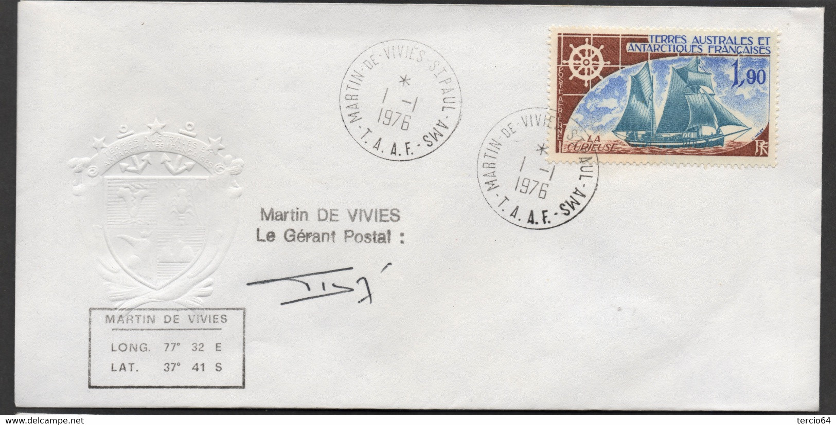 LOT  vrac TAAF PLUS DE 30 timbres seuls sur Lettre de Martin de Viviès cf scans TTB