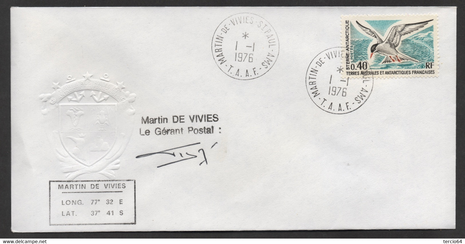 LOT  vrac TAAF PLUS DE 30 timbres seuls sur Lettre de Martin de Viviès cf scans TTB