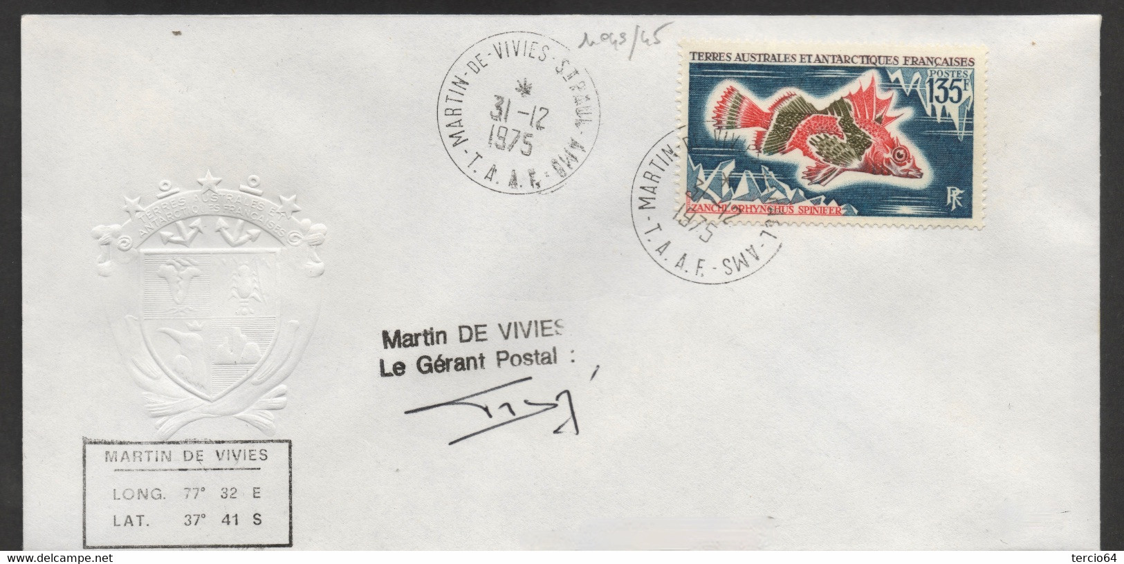 LOT  vrac TAAF PLUS DE 30 timbres seuls sur Lettre de Martin de Viviès cf scans TTB