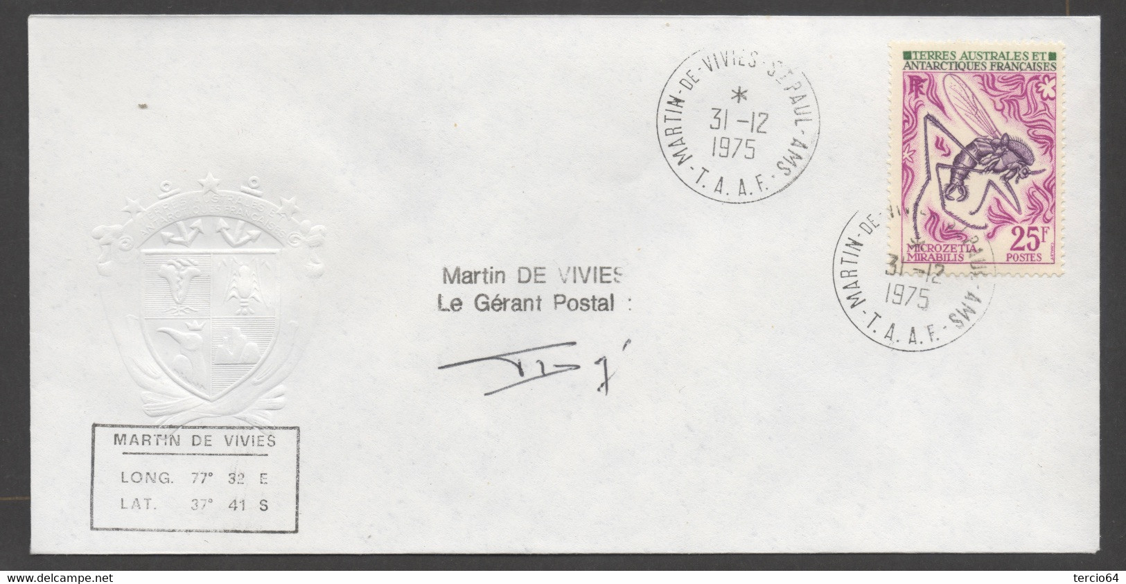 LOT  vrac TAAF PLUS DE 30 timbres seuls sur Lettre de Martin de Viviès cf scans TTB