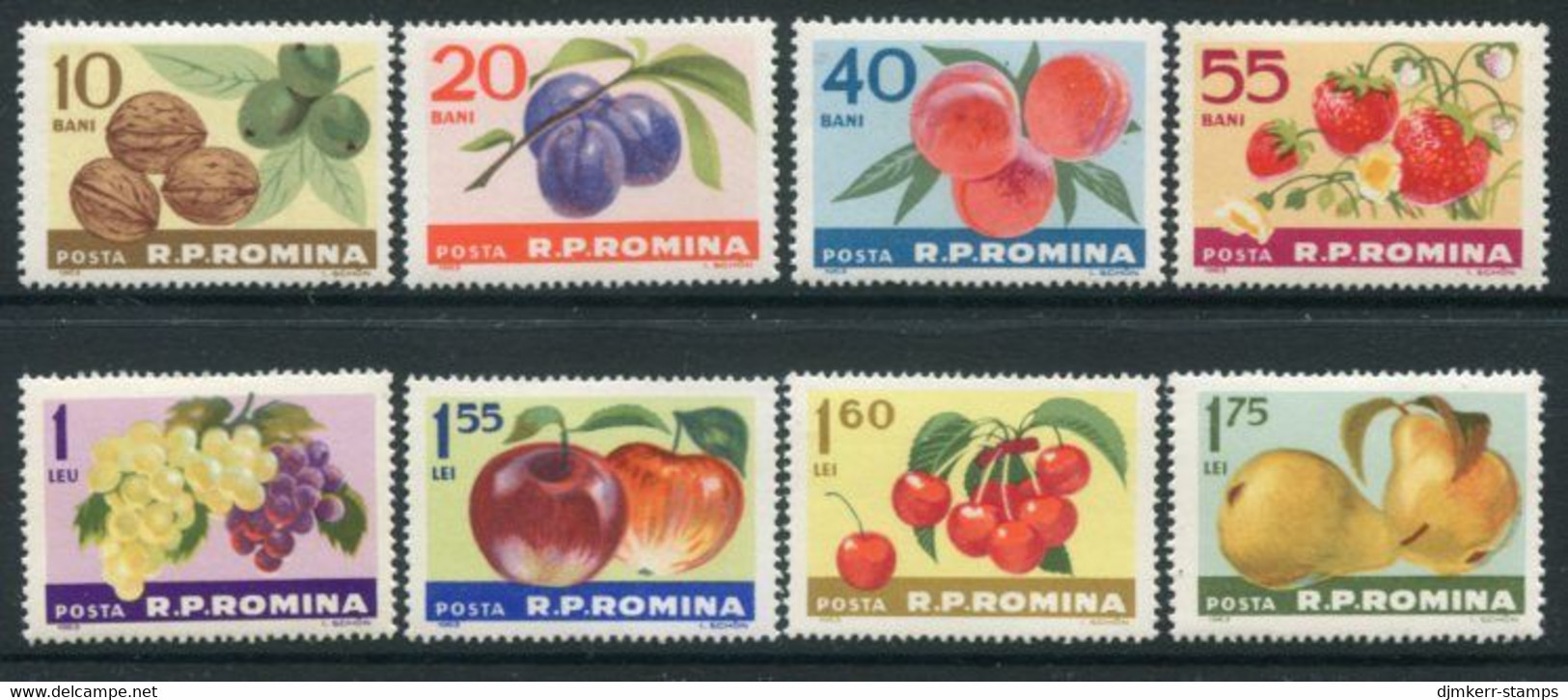 ROMANIA 1963 Fruits MNH / **.  Michel 2176-83 - Nuovi