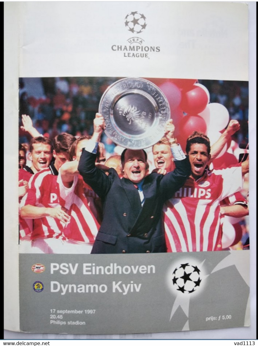 Football Program UEFA Champions League 1998-99 PSV Eindhoven Netherlands - Dynamo Kyev Ukraine - Books
