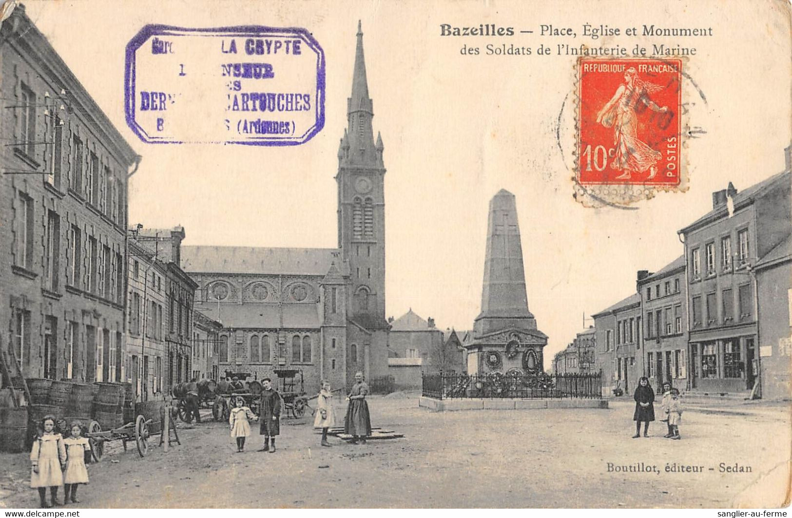 CPA 08 BAZEILLE PLACE EGLISE - Andere & Zonder Classificatie