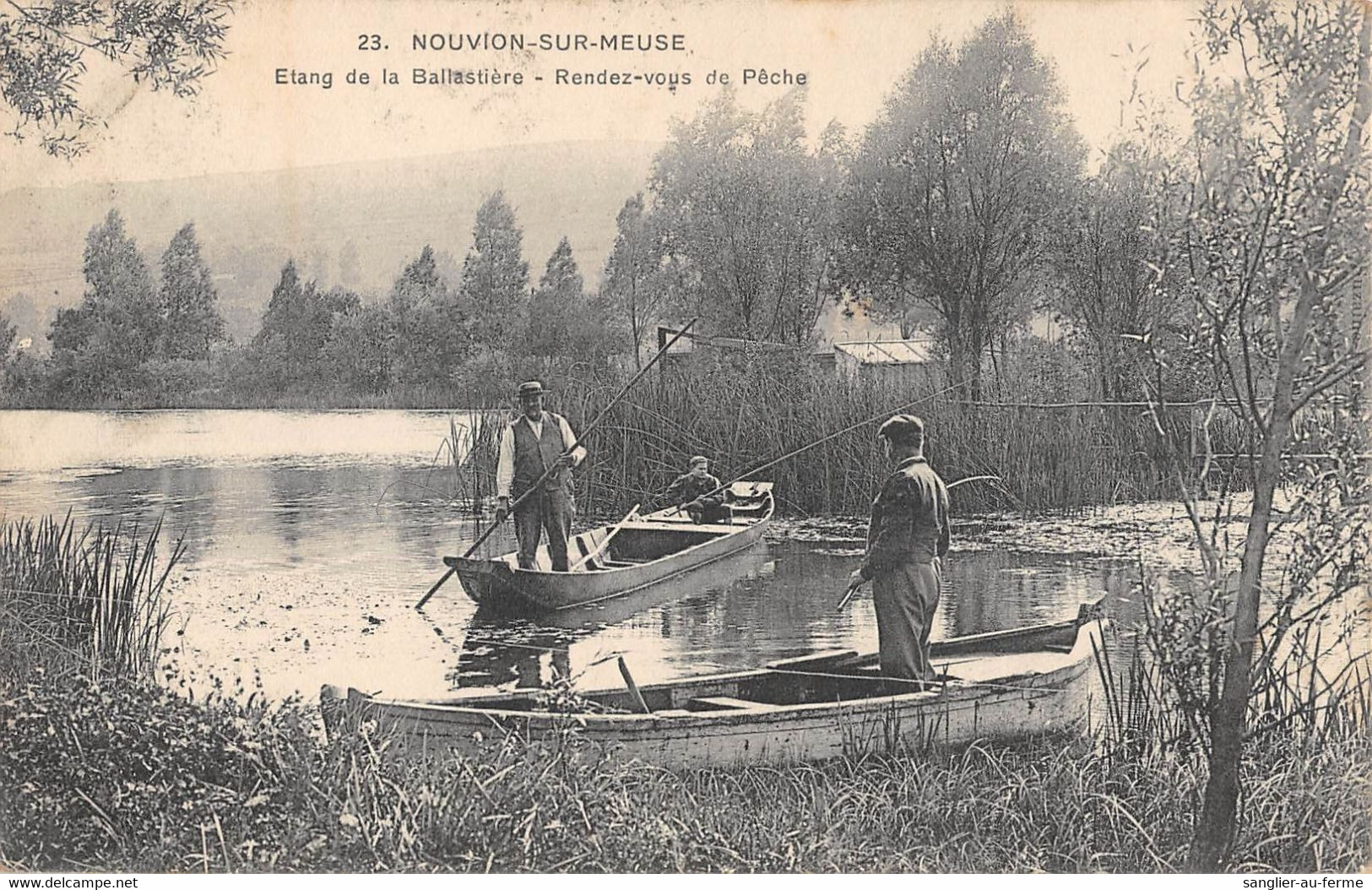 CPA 08 NOUVION SUR MEUSE ETANG DE LA BALLASTIERE RENDEZ VOUS DE PECHE - Autres & Non Classés