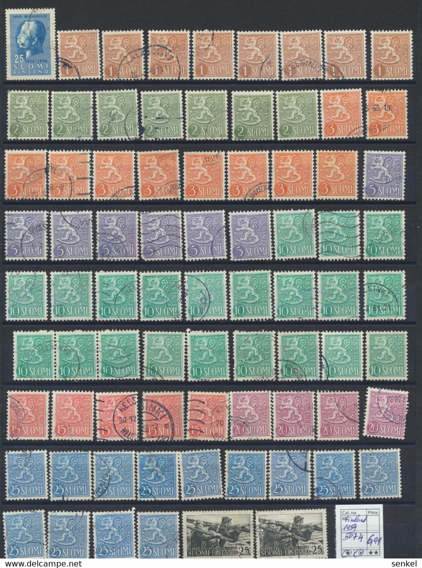 5074 Finland Mint And Used 1954 Incomplete Year Set - Other & Unclassified