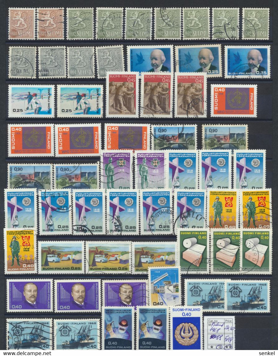 5088 Finland  Mint And Used 1968 Incomplete Year Set - Autres & Non Classés