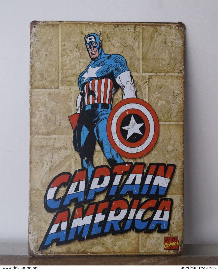 USA Metal (tin) Plate 'Captain AMERICA' Retro Style Special USA Edition - 30x20cm - NEW ! - Plaques En Tôle (après 1960)