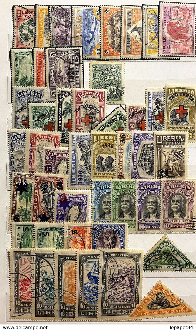 AFR166 Petite Collection 55 Timbres Du Liberia Années 1918 à 1936 Neuf* Et Oblitéré - Liberia