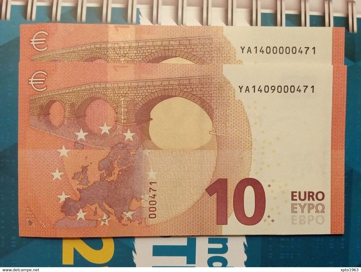 2x 10 EURO - GREECE -  Y002 - YA140 0 000471 / YA140 9 000471  - FDS - UNC - NEUF - 10 Euro