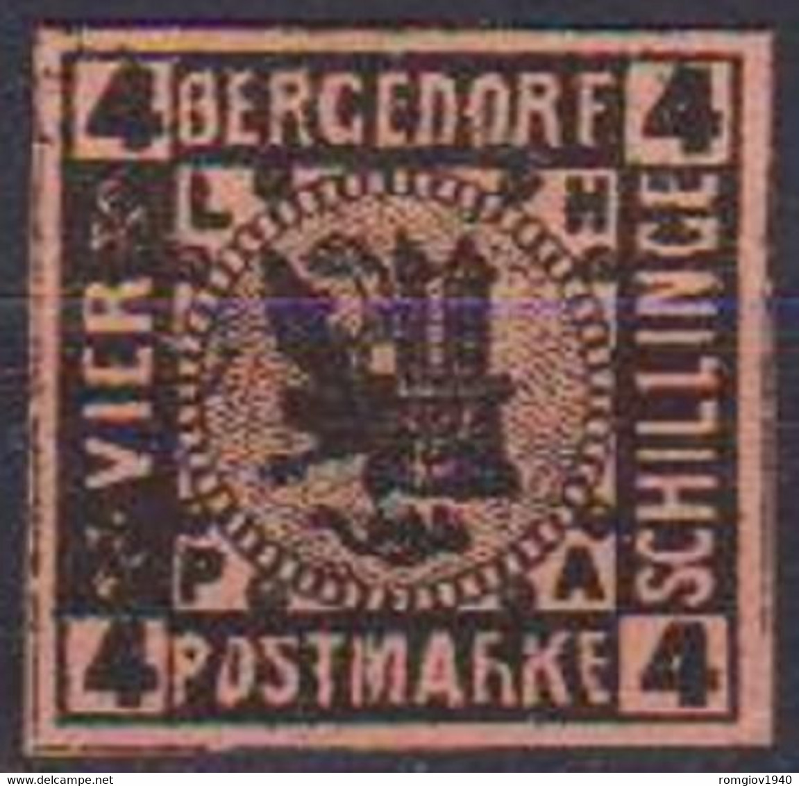 I BERGERDOF GERMANIA ANTICHI STATI  1861 STEMMI DI LUBECCA E AMBURGO UNIF. 7 MLH VF - Bergedorf