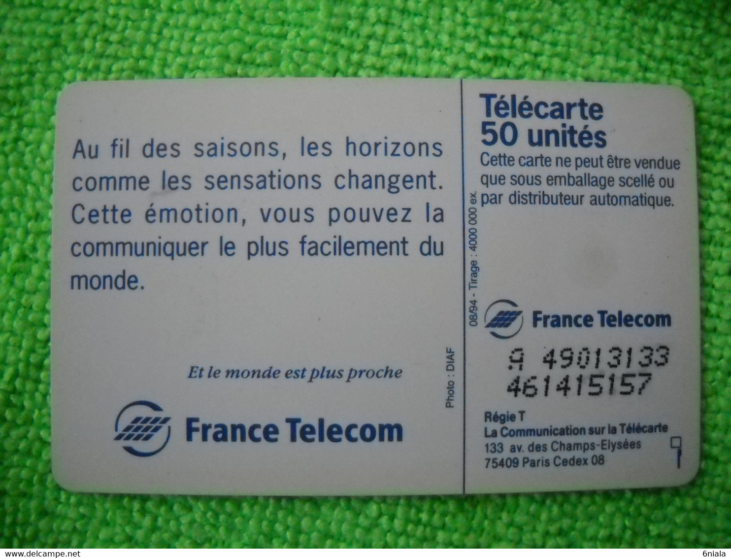 7134 Télécarte Collection FRANCE TELECOM Paysage Bord De Mer  50u  ( Recto Verso)  Carte Téléphonique - Operadores De Telecom