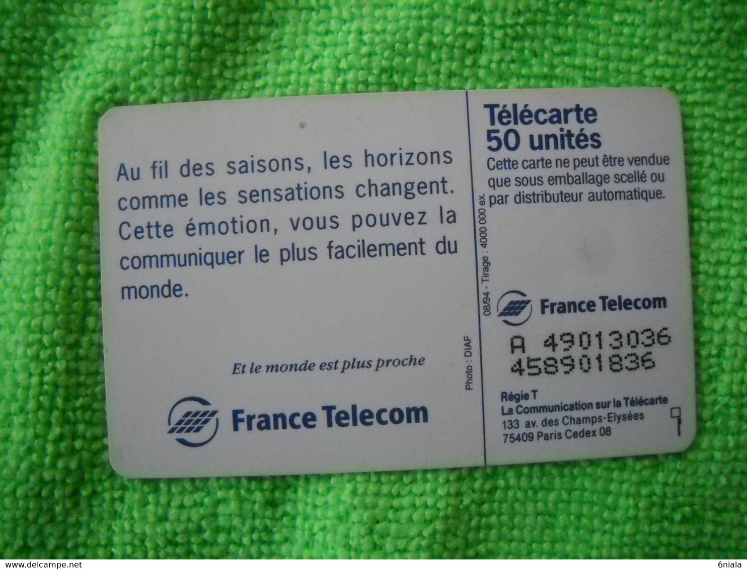 7135 Télécarte Collection FRANCE TELECOM Paysage Bord De Mer  50u  ( Recto Verso)  Carte Téléphonique - Operatori Telecom
