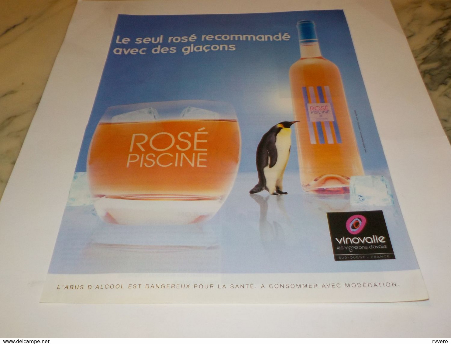 PUBLICITE LE SEUL ROSE RECOMMANDE AVEC DES GLACONS 2012 - Alcools