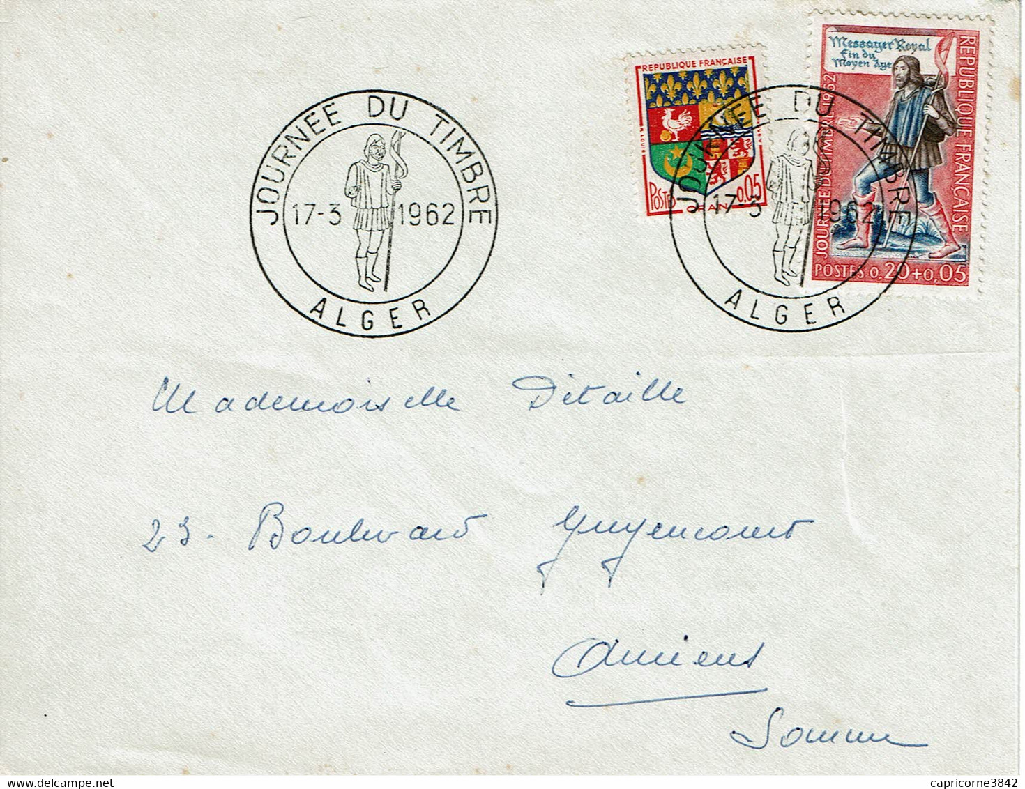 1962 - ALGER - Oblitération JOURNEE DU TIMBRE - Tp N° 1332 - FDC