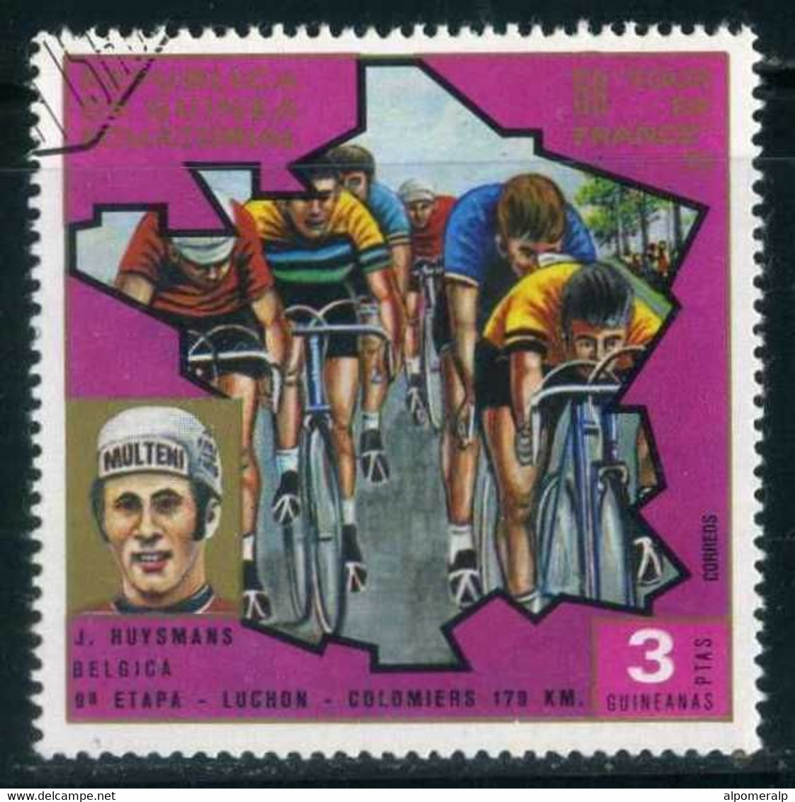 Equatorial Guinea 1973 Mi 261Cycling, Tour De France | Jozef Huysmans (1941-2012): Luchon - Colomiers 179 Km, Bicycle - Equatorial Guinea