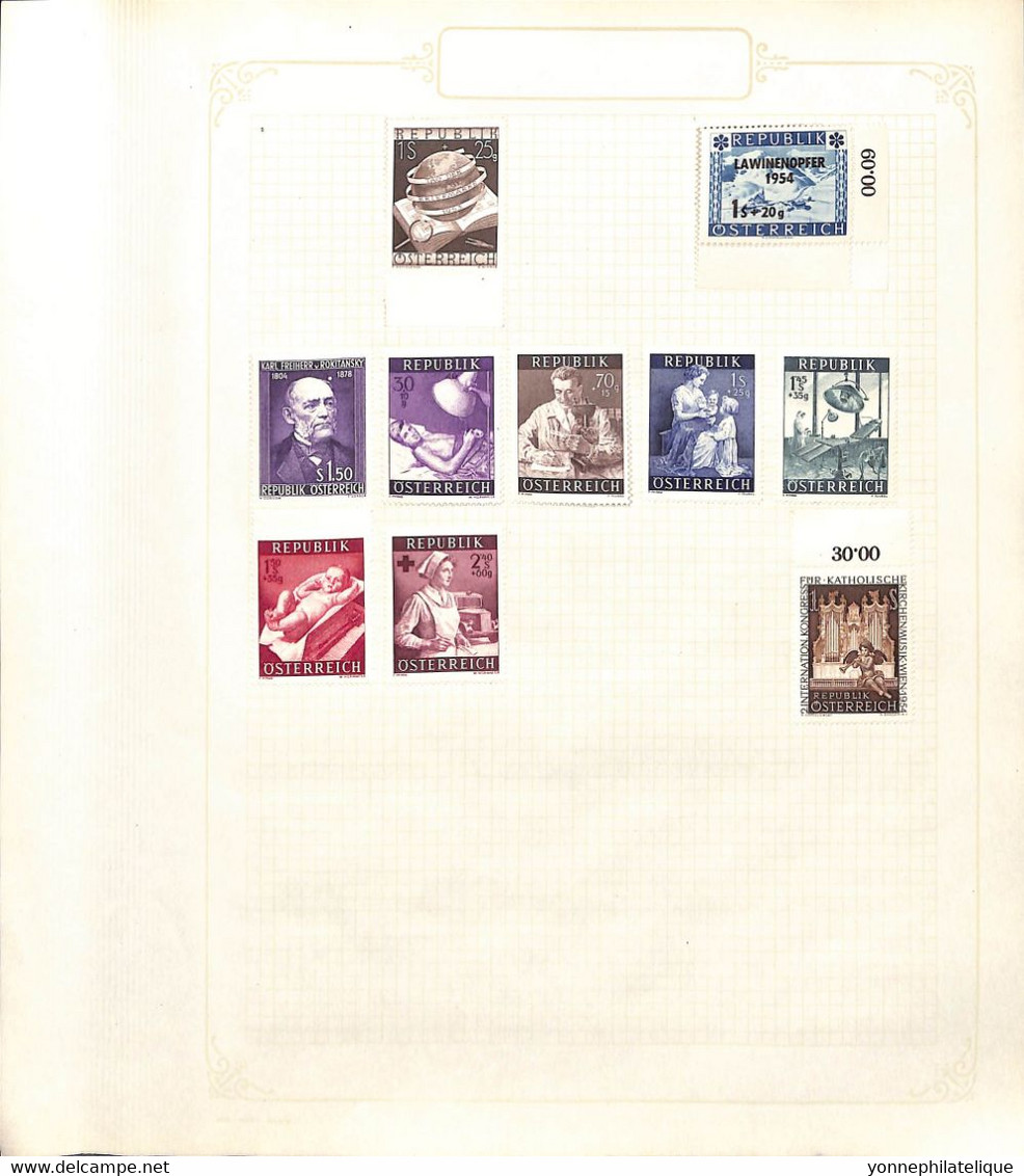AUTRICHE - Collection timbres neufs et oblitérés dont série765/768 -voir tous les scans- cote importante