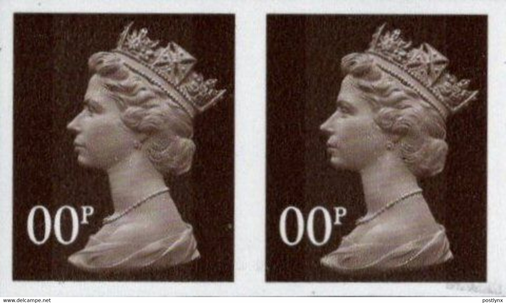 GREAT BRITAIN 2005 Machin Denomination 00p Brown TRIAL PAIR - Variétés, Erreurs & Curiosités