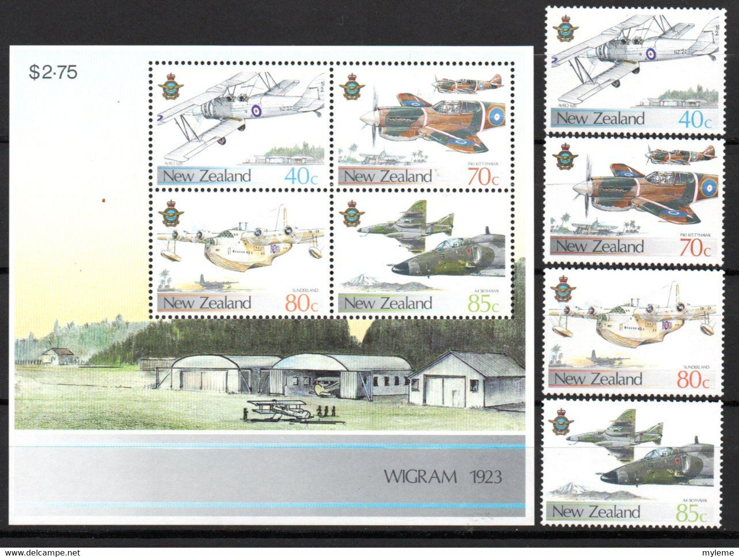 T1-25 Nouvelle-Zélande N° 956 à 959 + BF56 **  A Saisir !!!  Avions - Collections, Lots & Series