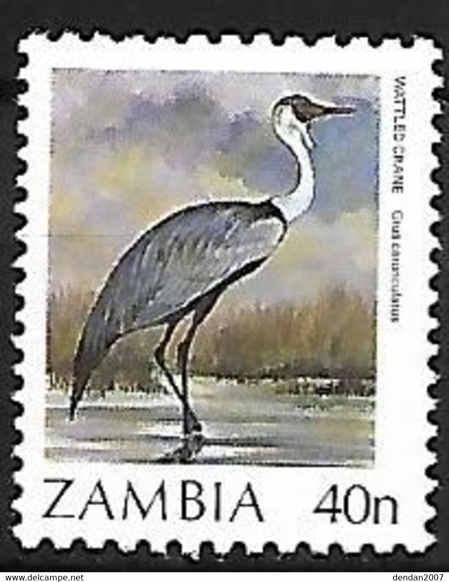 Zambia - MNH ** 1987 :      Wattled Crane  -  Grus Carunculata - Grues Et Gruiformes