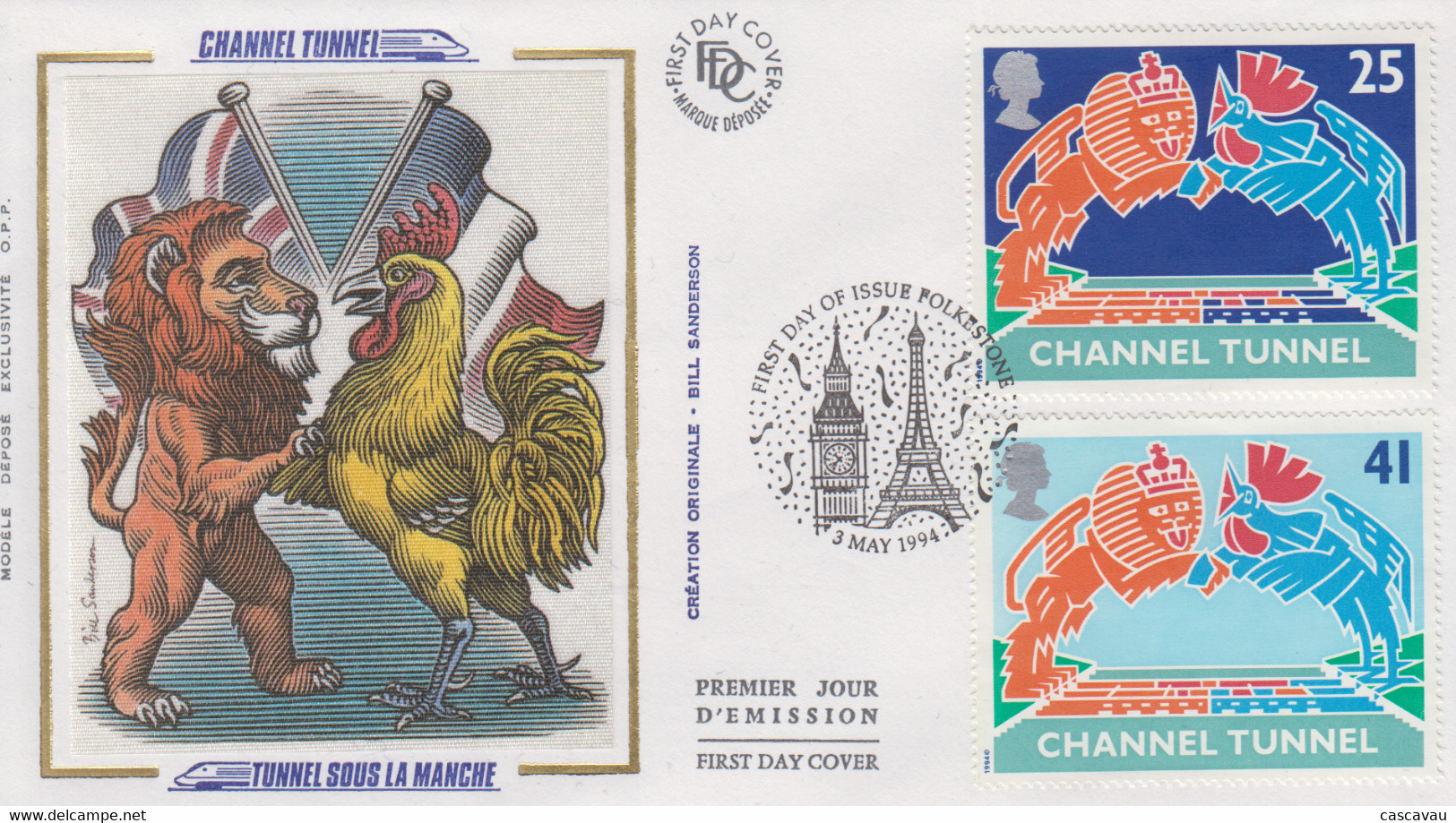 Enveloppe  FDC   1er  Jour    ENGLAND   Emission  Commune  Avec  La   FRANCE    1994 - 1991-2000 Decimal Issues