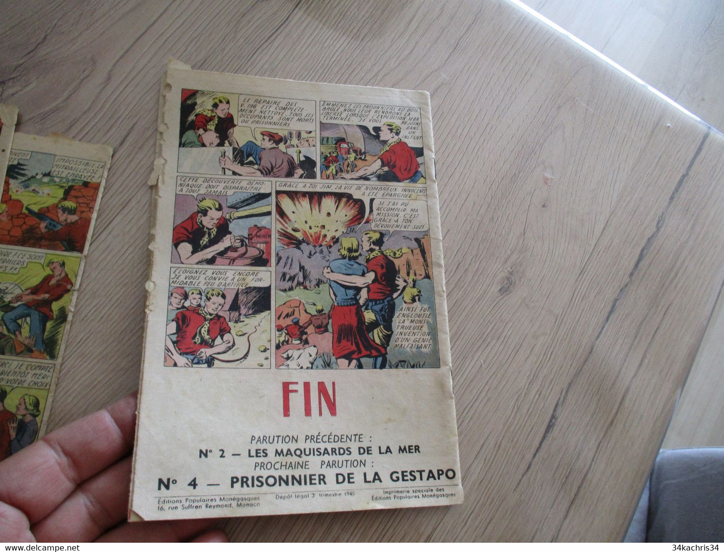 Récit Complet Vaillant Guerre 39/45 Résistance Les Aventures Héroïques De Jim Au Maquis London N°3 - Vaillant