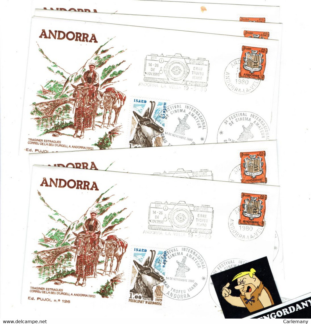 ENVELOPPE ANDORRE ANDORRA 1980 VARIS CANCELATIONS - Maschinenstempel (EMA)